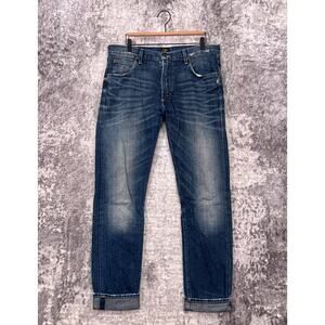 Lee Jeans 34 x 33 Mens 101 Rider Slim Straight Selvedge Denim